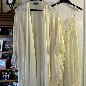 Vintage BOB MACKIE for Glydons Peignoir Nightgown Negligee Robe Set Sz Petite